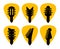 Guitar acoustick pick set vector design icon flat logo. Mediator guiatar music symbol headstock