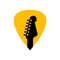 Guitar acoustick pick vector design icon flat logo. Mediator guiatar music symbol headstock