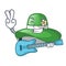 With guitar beach hat isolated in with cartoons