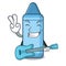 With guitar blue crayon in the character shape