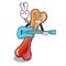 With guitar bone jelly candy mascot cartoon