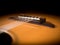 Guitar bridge and guitar classical strings blur