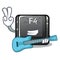 With guitar button f4 in the shape cartoon