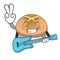 With guitar cartoon with buns traditional hot cross