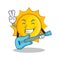 With guitar cute sun character cartoon