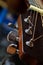 Guitar detail, headstock with tuning pegs
