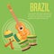 Guitar drum and maraca of brazil design