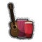 Guitar and drums instrument isolated icon