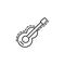 guitar dusk style icon. Element of birthday party in dusk style icon for mobile concept and web apps. Thin line guitar icon can be