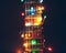 Guitar finger-board with multicolor lights
