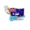 With guitar flag australia in the character shape