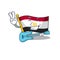 With guitar flag egypt folded in mascot cupboard