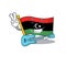 With guitar flag libya is flying cartoon pole