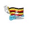 With guitar flag uganda isolated in the cartoon
