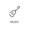 Guitar flat icon or logo for web design.