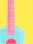 Guitar fretboard isolated on yellow. Illustration