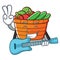 With guitar fruit basket character cartoon