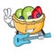 With guitar fruit tart mascot cartoon