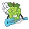 With guitar green grapes mascot cartoon