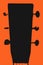 Guitar Headstock Silhouette â€“ Black and Red with Tuning Key Pegs