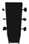 Guitar Headstock Silhouette â€“ Black and Transparent with Tuning Key Pegs