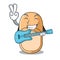 With guitar home slippers icon in cartoon style