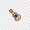 guitar icon sign and symbol. guitar color icon for website design and mobile app development. Simple Element from birthday