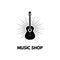 Guitar icon vector, Acoustic musical instrument. Music shop logo. Vector illustration.