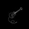 Guitar icon vector music.Electric guitar icon. Outline guitar vector for web design isolated on black background.Music instrument