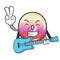 With guitar jelly ring candy mascot cartoon