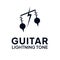 Guitar lightning tone vector logo, identity sign of individual or company.