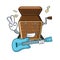 With guitar music box in the mascot shape