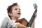 Guitar music singing song rock. child