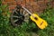 Guitar and the old wagon wheel