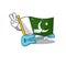 With guitar pakistan mascot flag in cartoon drawer