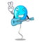 With guitar Party balloon blue mascot the isolated