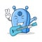 With guitar pencil sharpener character cartoon