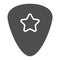 Guitar pick glyph icon, musical and plectrum, mediator sign, vector graphics, a solid pattern on a white background.