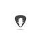 Guitar pick icon. Guitar neck music instruments shop icon with shadow