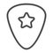 Guitar pick line icon, musical and plectrum, mediator sign, vector graphics, a linear pattern on a white background.