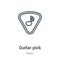 Guitar pick outline vector icon. Thin line black guitar pick icon, flat vector simple element illustration from editable music