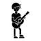 Guitar player, flamenco icon, vector illustration, sign on isolated background