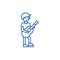 Guitar player,flamenco line icon concept. Guitar player,flamenco flat  vector symbol, sign, outline illustration.