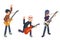 Guitar player popular modern performer isometric 3d icon guitarist hard rock heavy folk pop music flat design vector