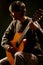 Guitar playing. Classical guitarist professional