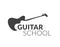 Guitar school logo with guitar silhouette