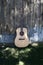 Guitar in the Shade Against a Fence