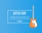 Guitar shop banner with orange acoustic guitar