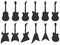 Guitar silhouette. Acoustic Jazz guitars, musical instruments silhouettes and electric rock guitar shape vector set