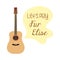 Guitar with speech bubble. Vector illustration decorative background design